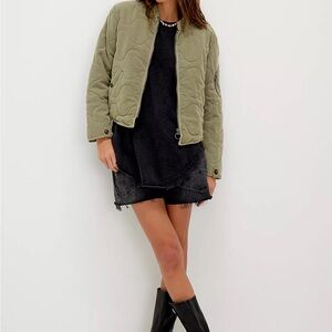 NWT We The Free Free People Aura Liner Olive Quilted Women's Jacket M